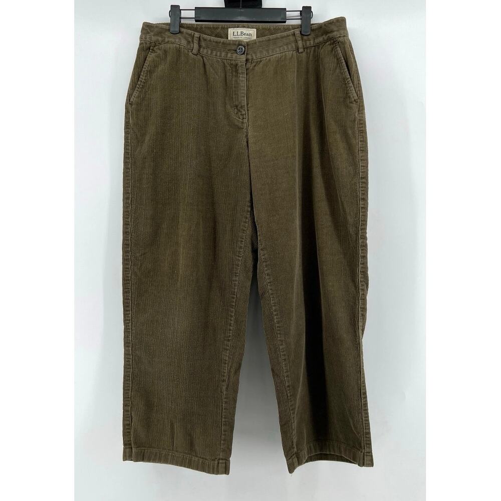 L.L.Bean | Favorite Fit Corduroy Pants Petite Brown Straight Leg Women's Size 12
